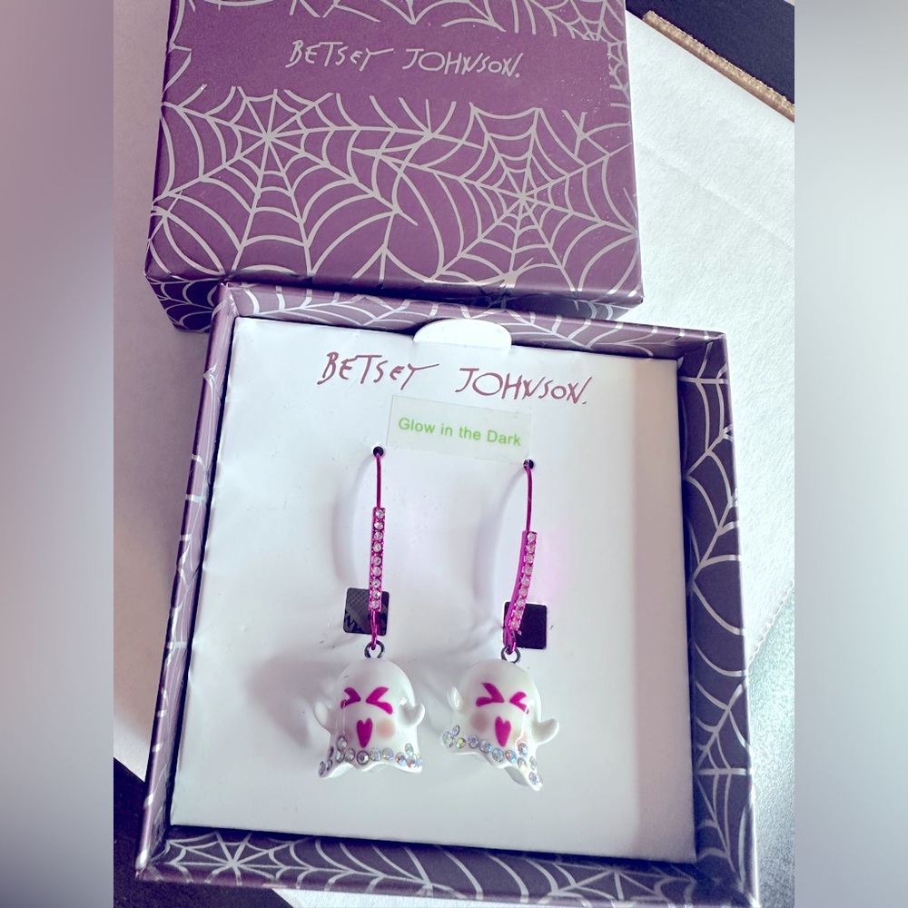 Brand new in box Betsey Johnson GLOW IN THE DARK earrings